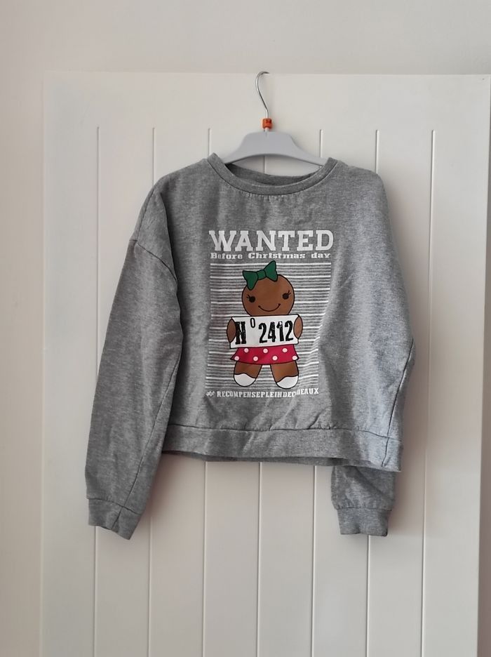 🍪 Sweat court fille – 10 ans – Motif pain d’épice - photo numéro 2