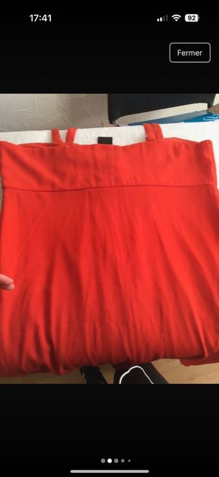 Robe longue rouge orangé taille 48 - photo numéro 2