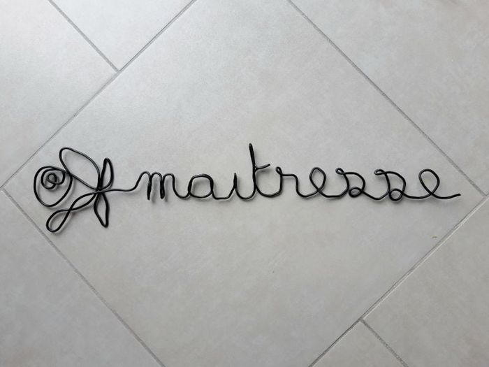 Décoration fil aluminium " maitresse"