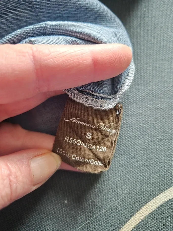 Chemise bleu Américain vintage taille s - photo numéro 4