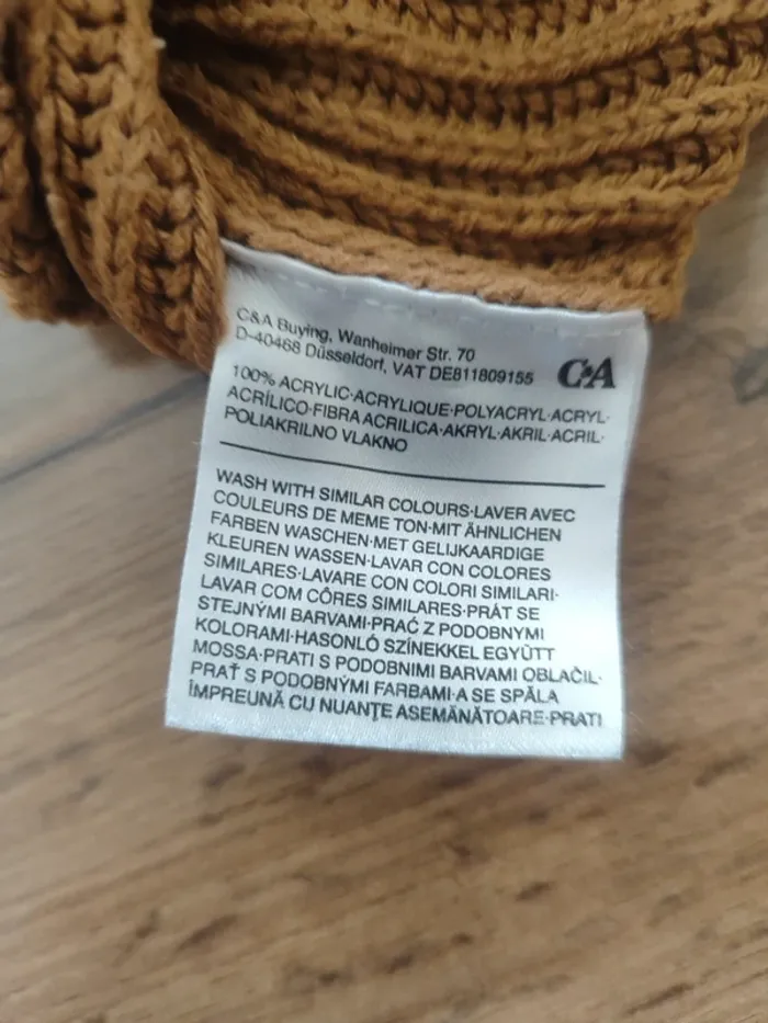 Robe pull Clockhouse marron T.XS - Col roulé - Maille côtelée - Très bon état - photo numéro 6