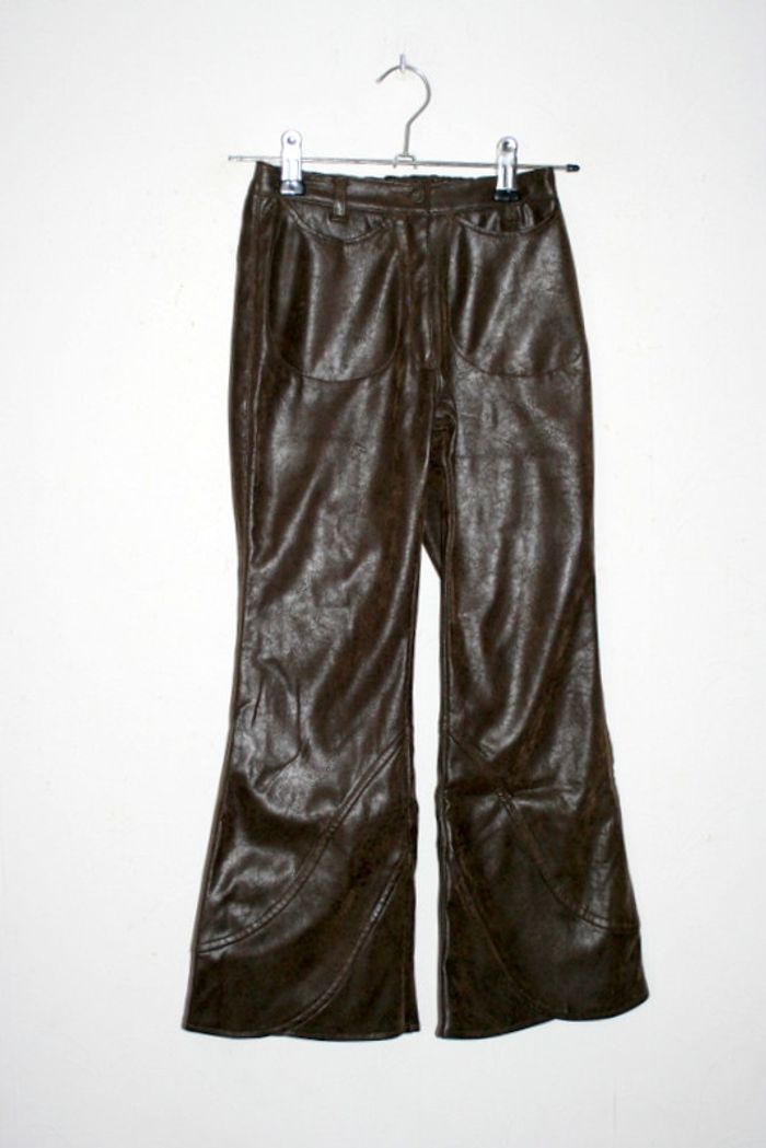 Pantalon chocolat effet cuir C414 6 ans