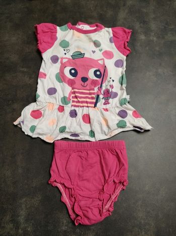 9 mois. Ensemble robe petit béguin