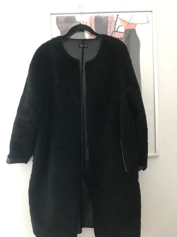 Manteau moumoute noire Topshop 38