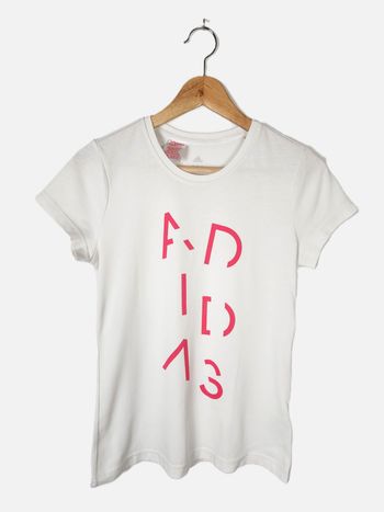 T-shirt Adidas Manches Courtes Blanc - Taille 14-15 Ans (US XL)