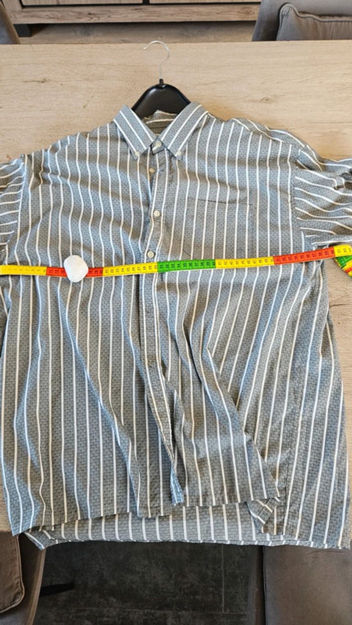 Chemise à manches longues pour homme grise à dessin blanc, Tacot Bleu, XL - photo numéro 9