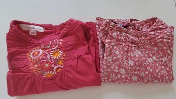 Lot de 2 blouses fille manches longues 18 mois