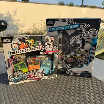Lot Pokémon ev10.5 coffret poster + coffret classeur foudre noire