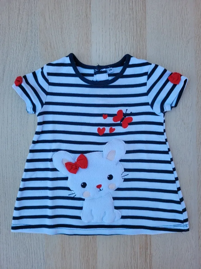 Robe marinière 12 mois manches courtes