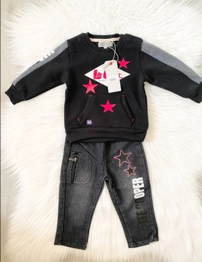 Ensemble Lee Cooper bébé – Taille 12 mois – noir/gris – Neuf avec étiquette - photo numéro 3