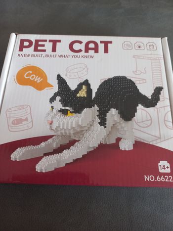 Construction chat noir et blanc mini brick blocks