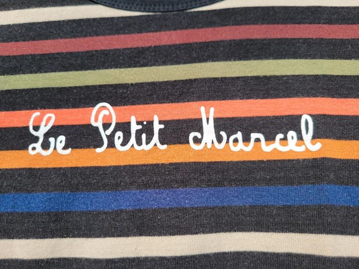 Joli haut manches longues Le Petit Marcel, à rayures multicolores, 8 ans - photo numéro 2