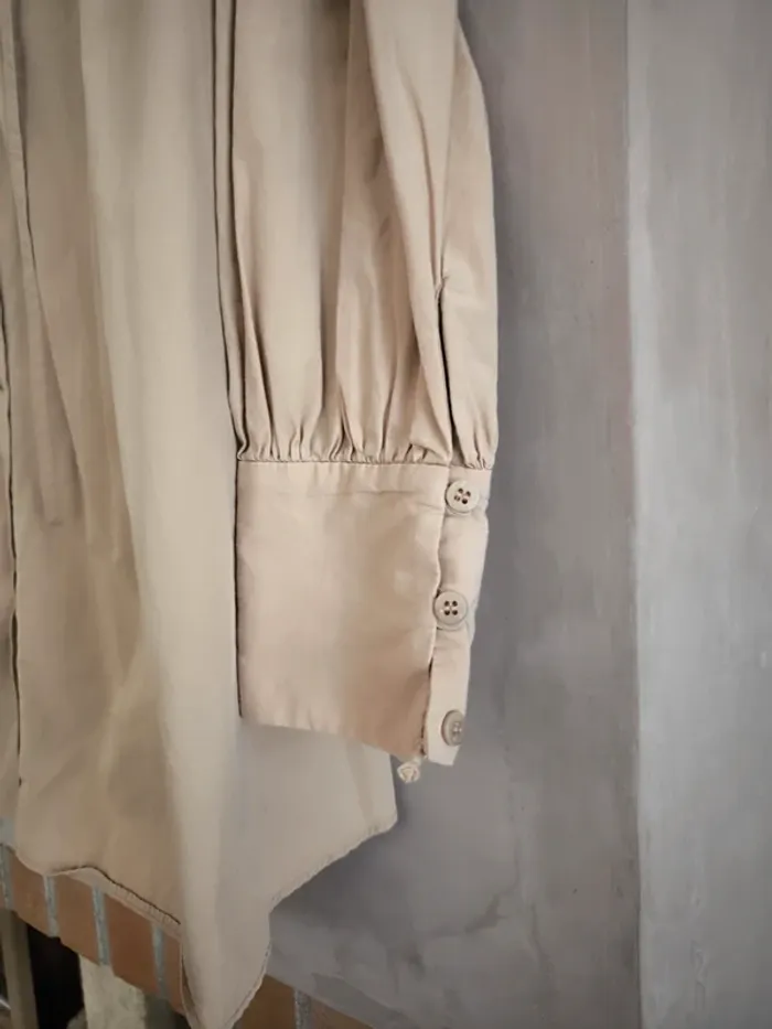 Blouse chemise oversize beige Zara 38 - photo numéro 2