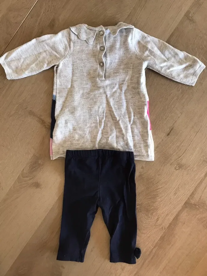 Ensemble robe en maille et legging 3 mois - photo numéro 2