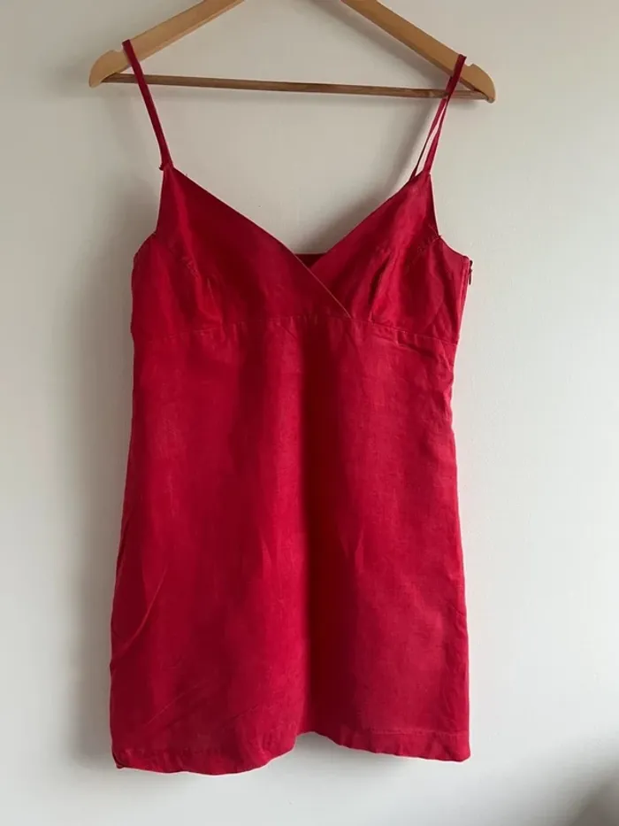 Robe Zara rouge lin