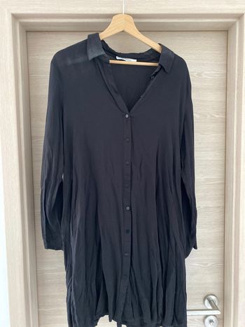 Robe chemise fine noire
