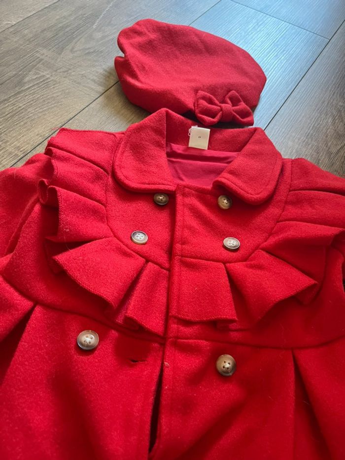 Manteau rouge et chapeau 18 mois - photo numéro 2