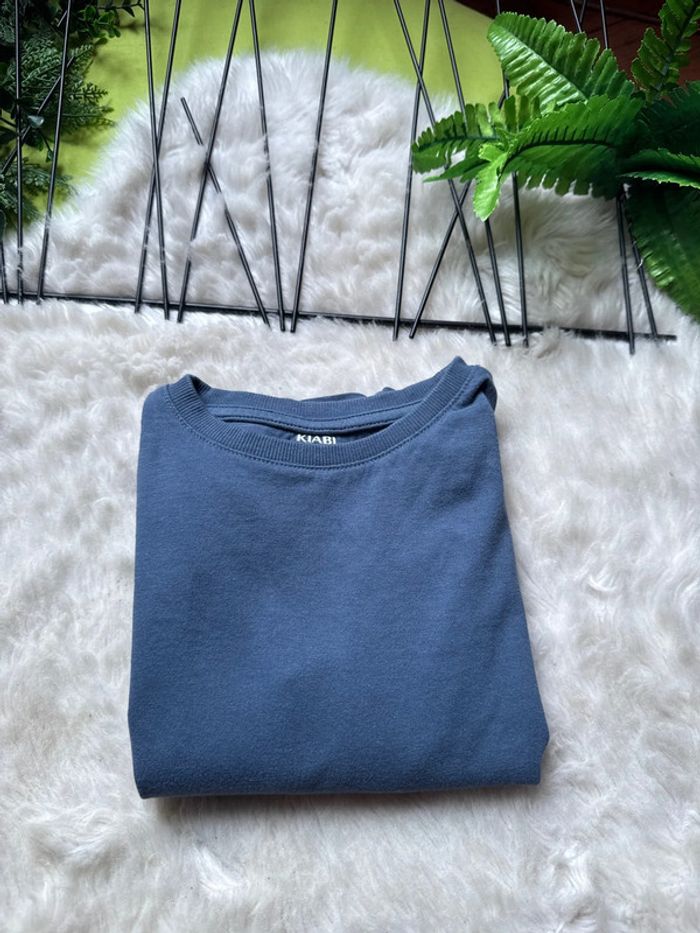 T-shirt manches longue bleu garçon 6 ans