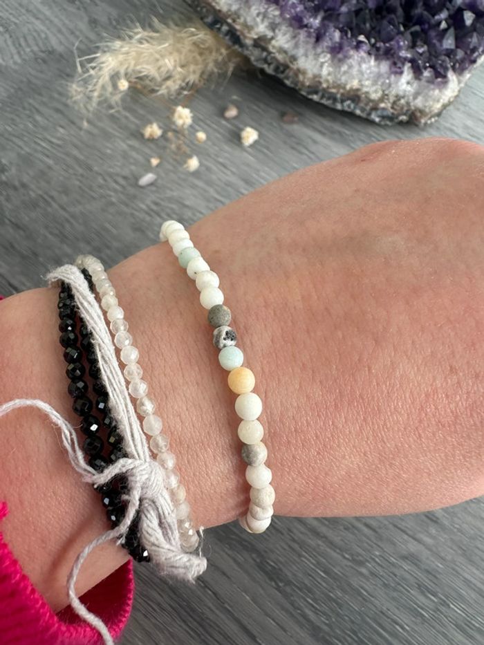 Bracelet perles en amazonite d’Afrique du Sud - Pierre naturelle - Grosses perles - photo numéro 5