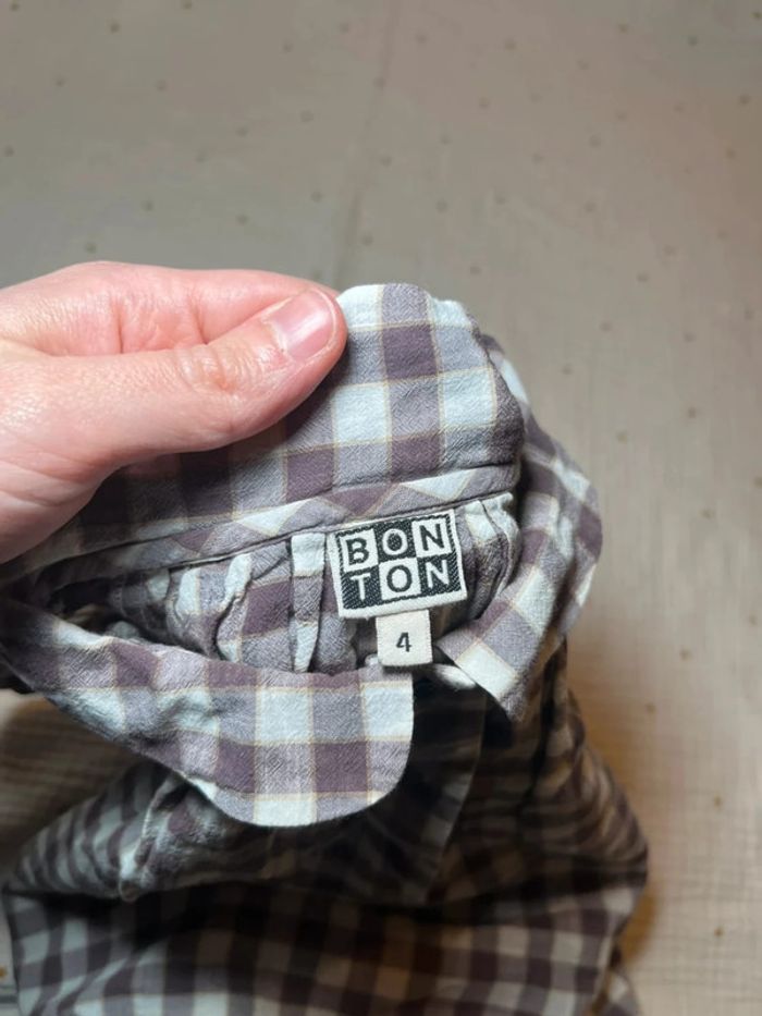 Blouse à carreaux Bonton 4 ans - photo numéro 4