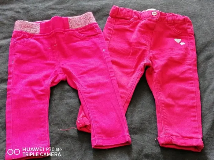 Lot 2 Pantalons Baby by Gémo – 6-9 mois – Fuchsia