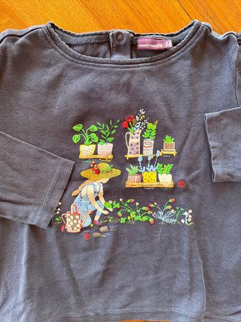 T-shirt manches longues fille, jardinière 7ans, 122 cm,sergent, Major
