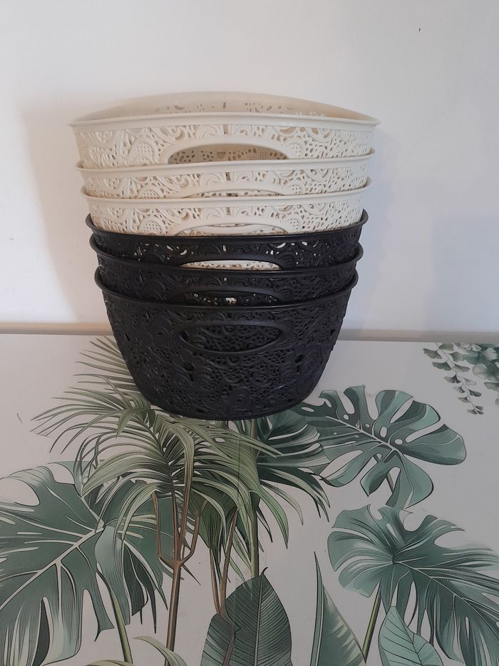 Lot de 6 paniers de rangement style dentelles Victoria - photo numéro 2