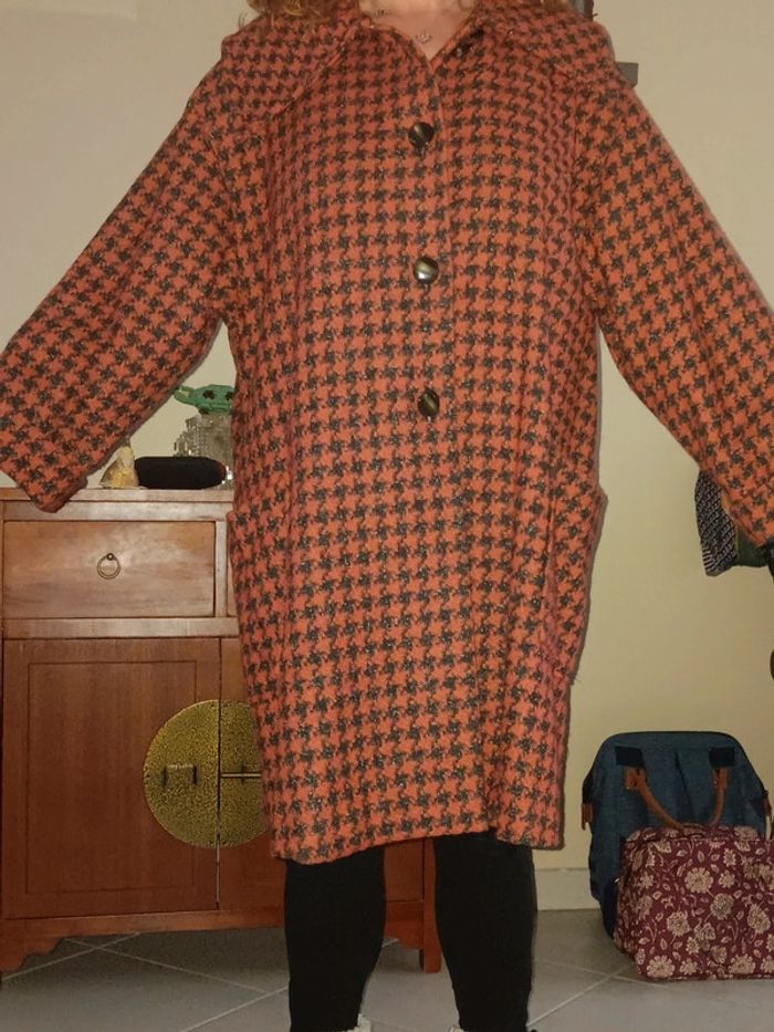 Manteau hiver en laine fait main par une couturière - photo numéro 2