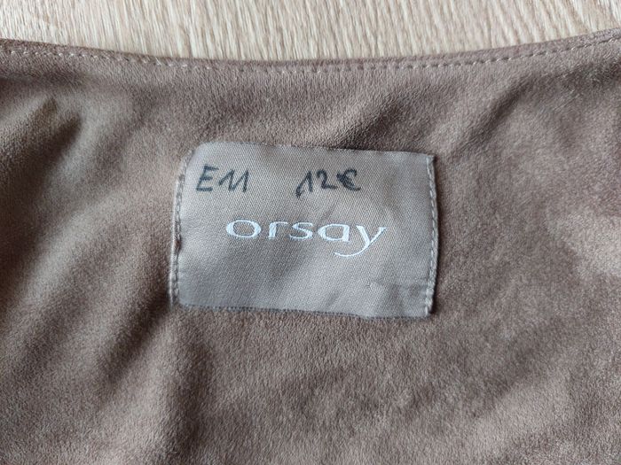 Veste Orsay en suédine marron clair longues franges taille 36-38 - photo numéro 7