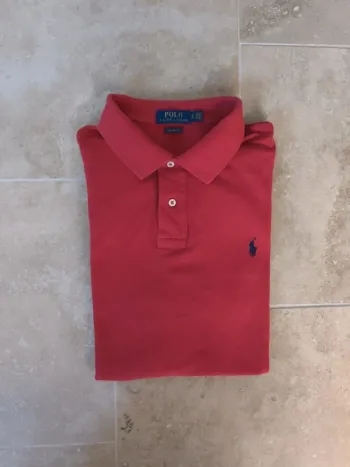 Polo Ralph Lauren homme taille XL classic fit rouge logo marine excellent état