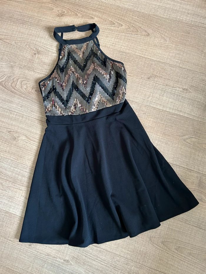 Robe noire avec sequins Miss One taille L jamais portée - photo numéro 11