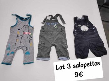 Lot 3 salopettes 6 mois