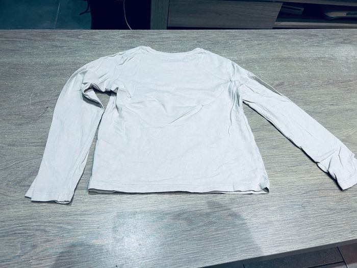 Teeshirt manches longues beige motifs noeux 8 ans - photo numéro 4