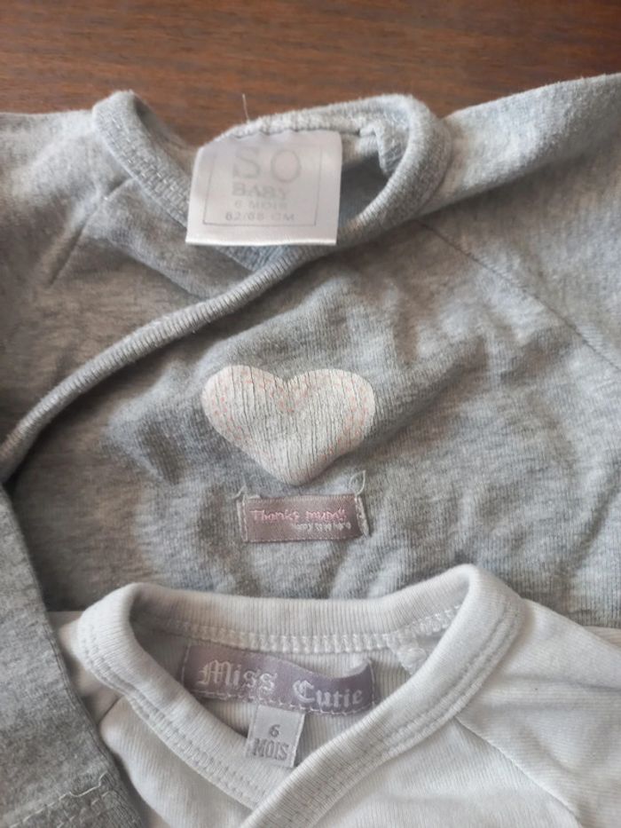 Lot de 2 bodies manches longues 6mois - photo numéro 3