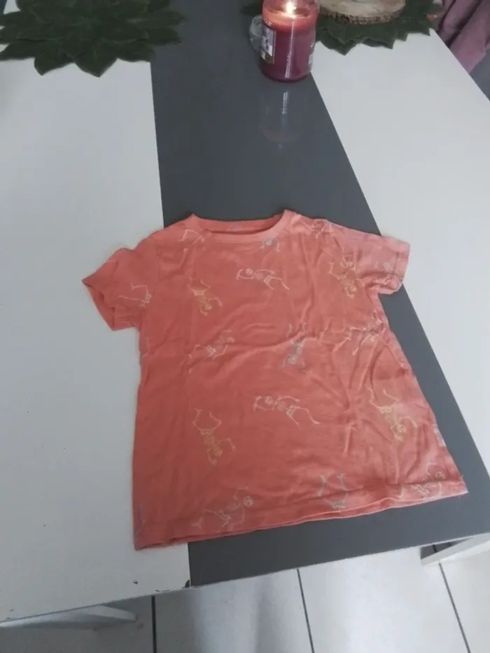 T-shirt squelette corail 5 ans