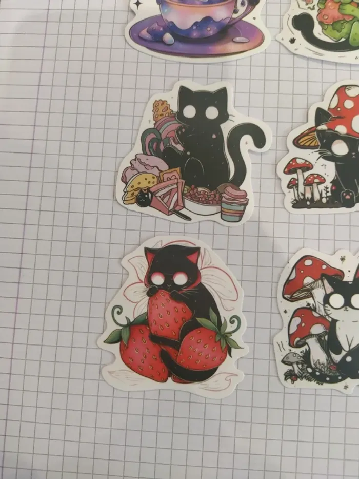 Lot d'autocollants thème chat noir (lot F) - photo numéro 5