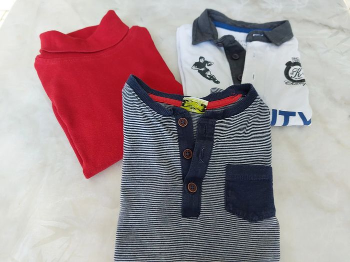 Lot 3 polos garçon 3 ans manches longues