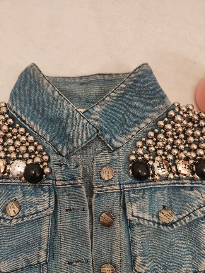 Veste en jean sans manche femme - photo numéro 5