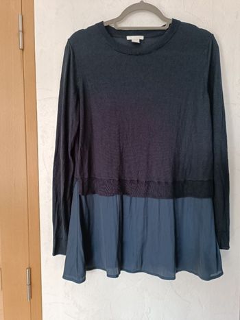 pull 2 en 1 bleu marine fluide