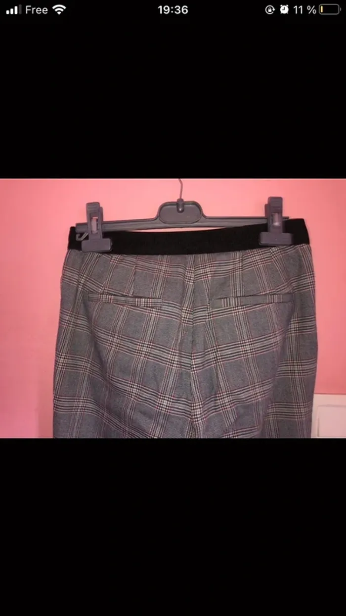 pantalon gris à carreaux zara - photo numéro 5