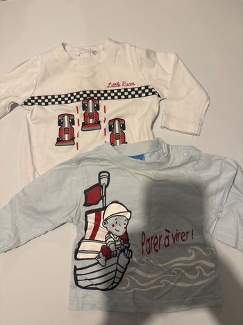 Lot T shirt manches longues - 6 Mois