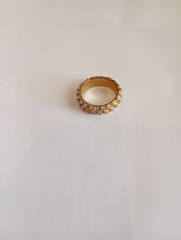 Anneau doré strass 18mm