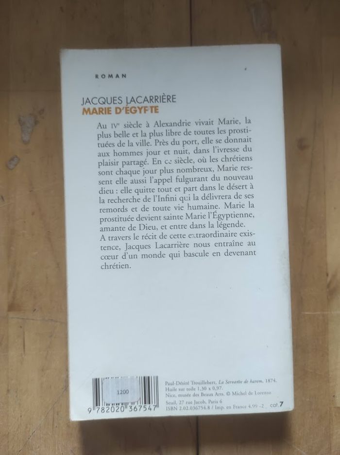Marie d'Egypte Jacques Lacarrière Points 1999 - photo numéro 3