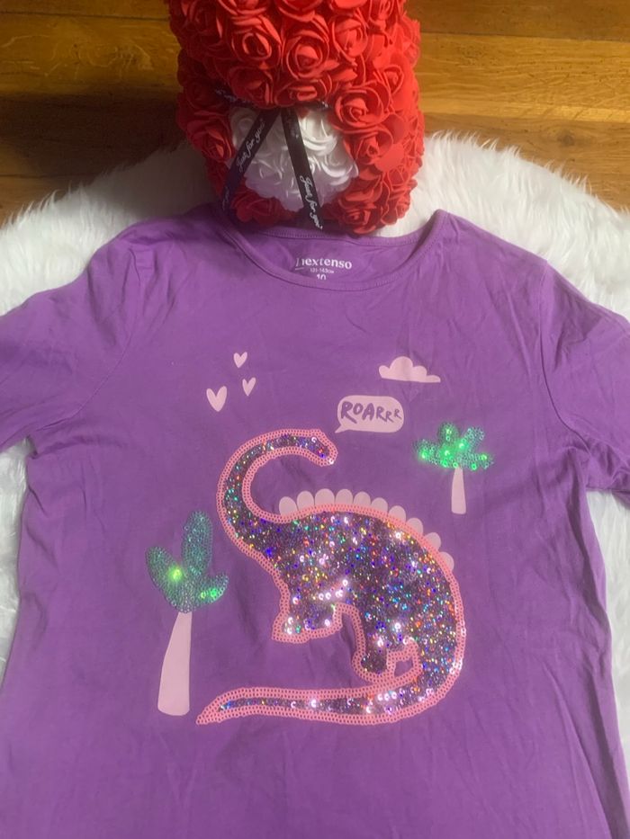 Tee-shirts fille mauve motif dragon Seguin - photo numéro 2