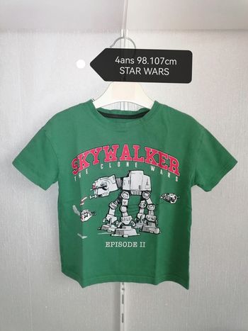 Tee-shirt vert Star wars 4ans 98.107cm