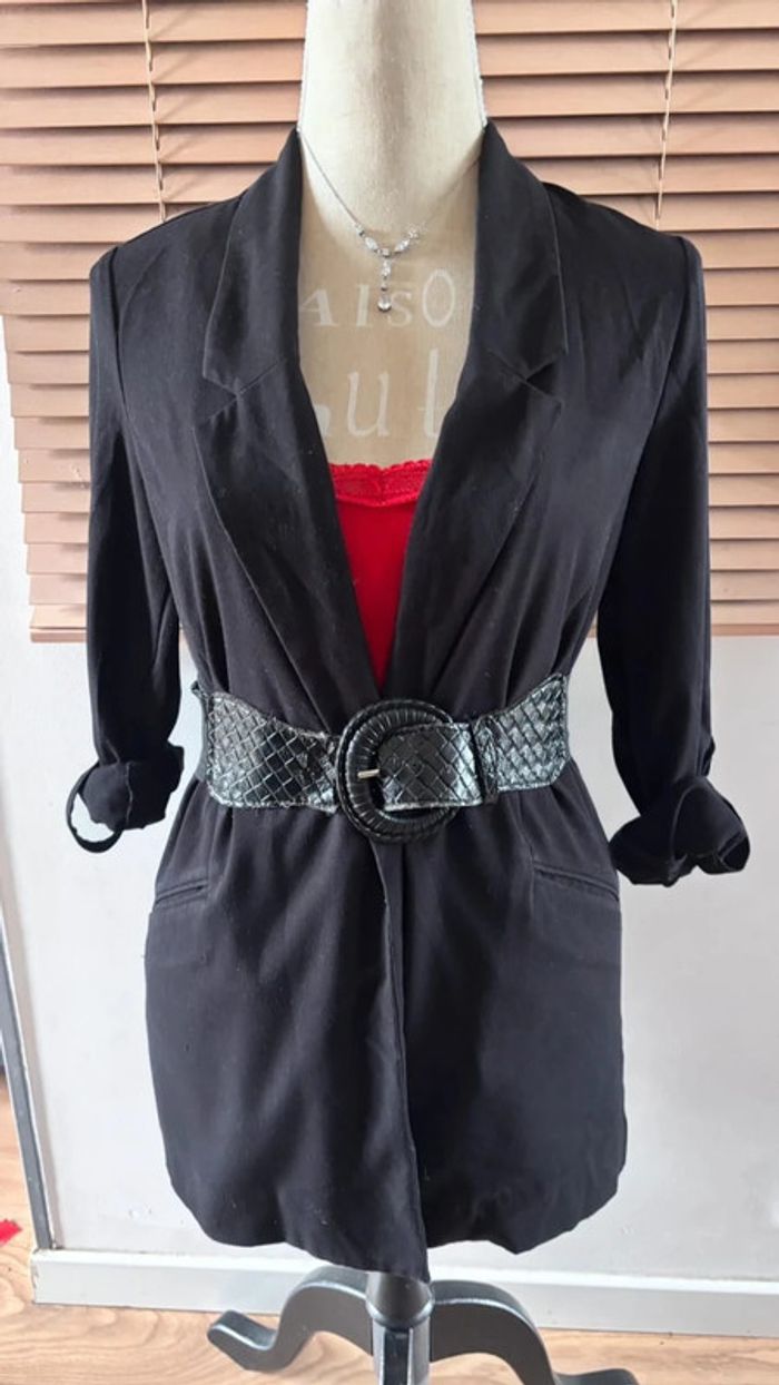 💕 blazer en tissus noir #stradivarius taille 34 XS