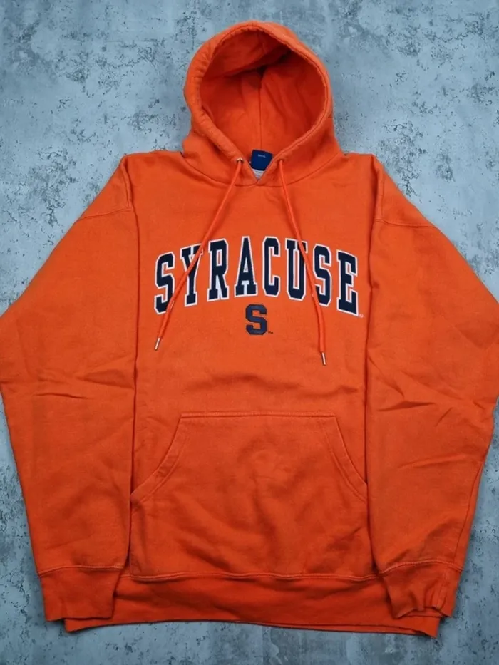 Pull à capuche universitaire orange – L Hommes (taille très grand) - photo numéro 3