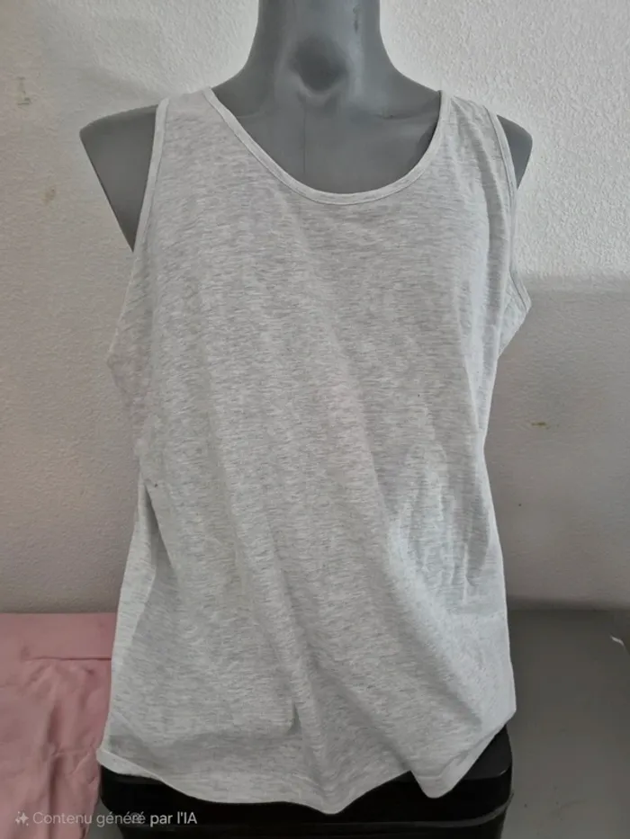 Débardeur manches courtes homme blanc en coton, état taille XXL