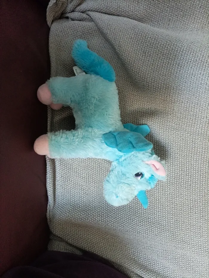 Peluche licorne bleu - photo numéro 2