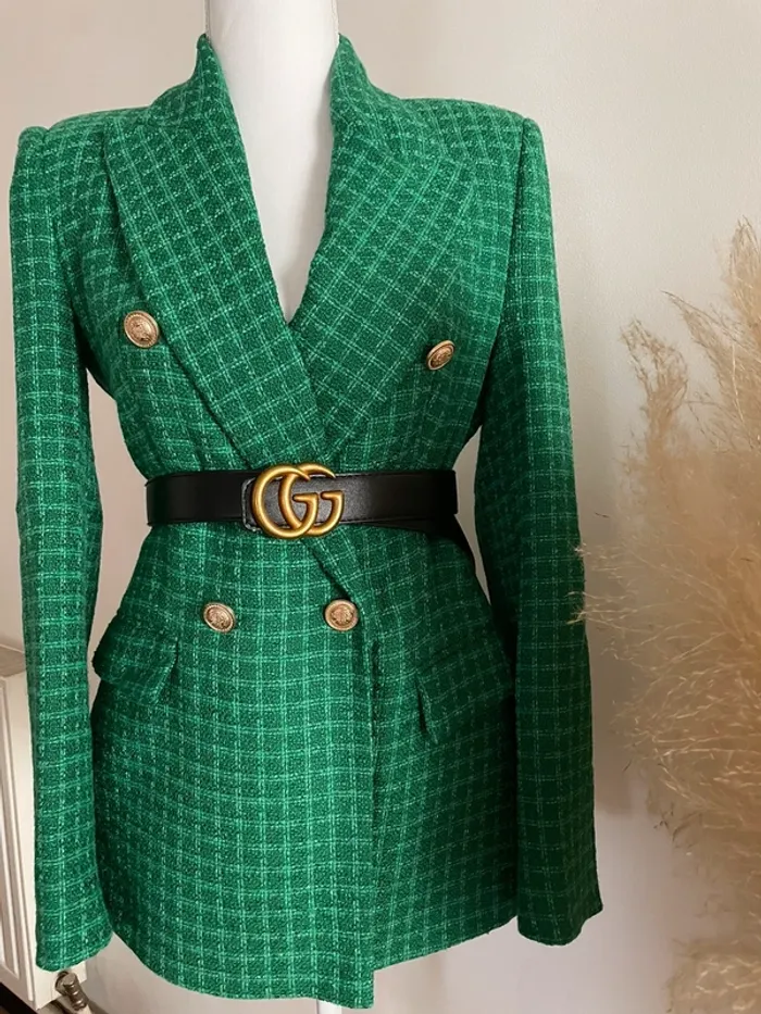 Zara Veste blazer tailleur tweed à boutonnage croisé taille S - photo numéro 5